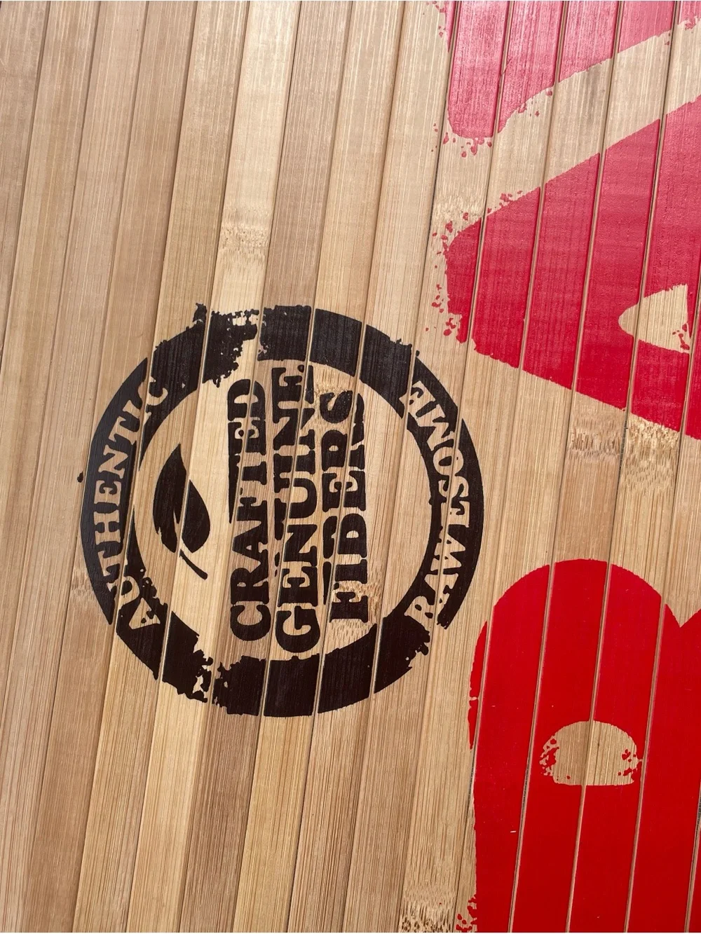 RAW Bamboo Doormat with Red Logo - RAW Smoked Here